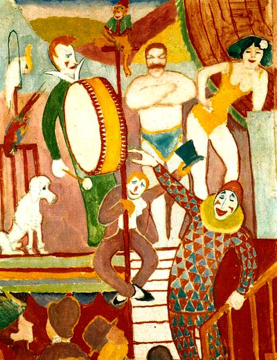 Circusartiesten, 1911 door August Macke